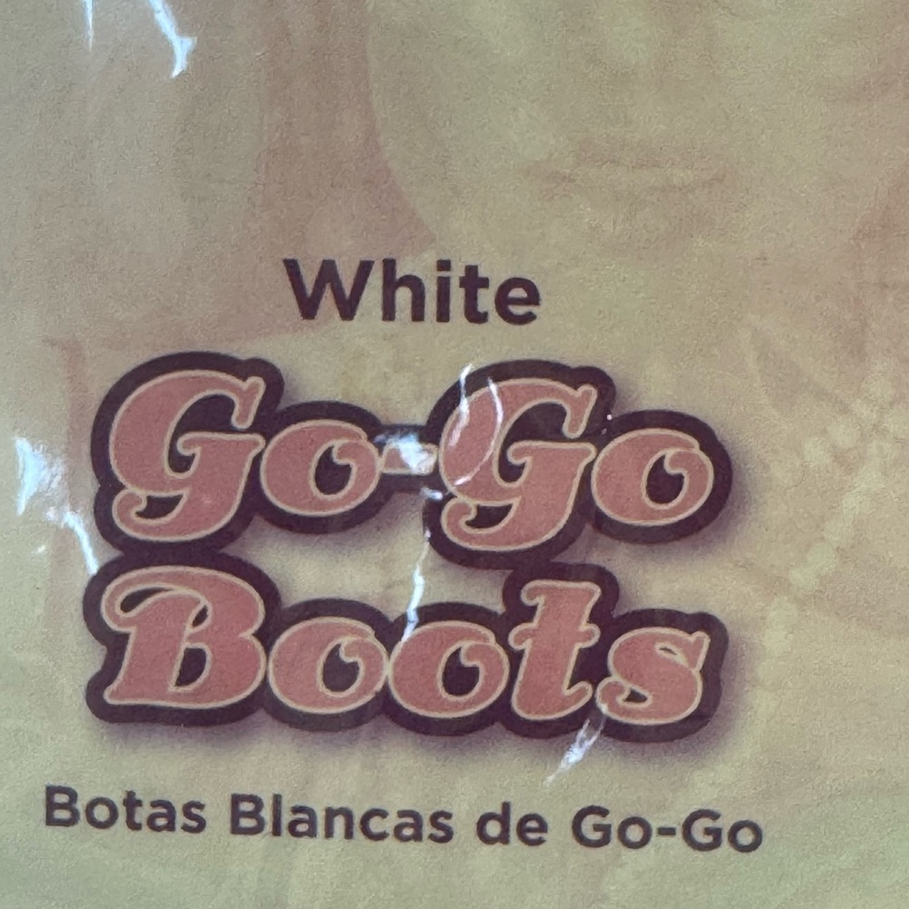 NEW WHITE platform GO GO BOOTS Halloween hippi costume women’s size 7 8 - Picture 15 of 16